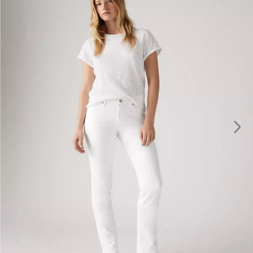 Levi's White Straight Leg Jeans